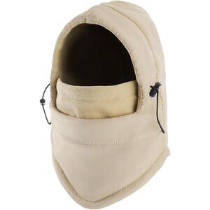 Men's Beige Lining Windproof Adjustable Winter Cold Weather Ski Face Mask